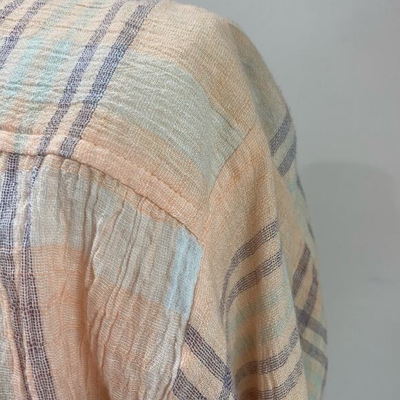 Free People Paradise Garden Cropped Button Up Top Batweing Sleeve - Picture 6 of 11